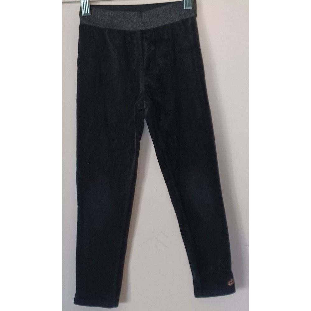 Juicy by Juicy Couture Kids Sz S 7/8‎ Black Velour Leggings Glitter Waist Bling